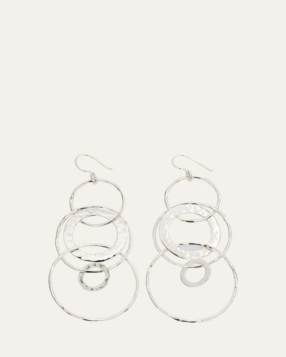 Jumbo Hammered Jet Set Earrings in Sterling Silver